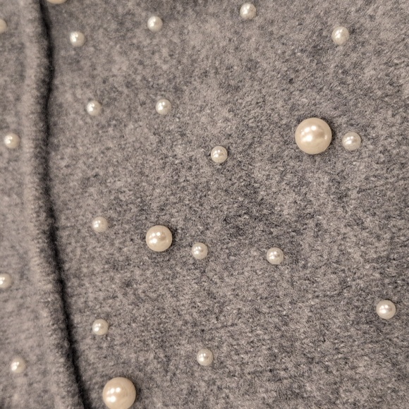 Zara Pearl Knit Bomber Sweater Zip Up - Picture 12 of 13